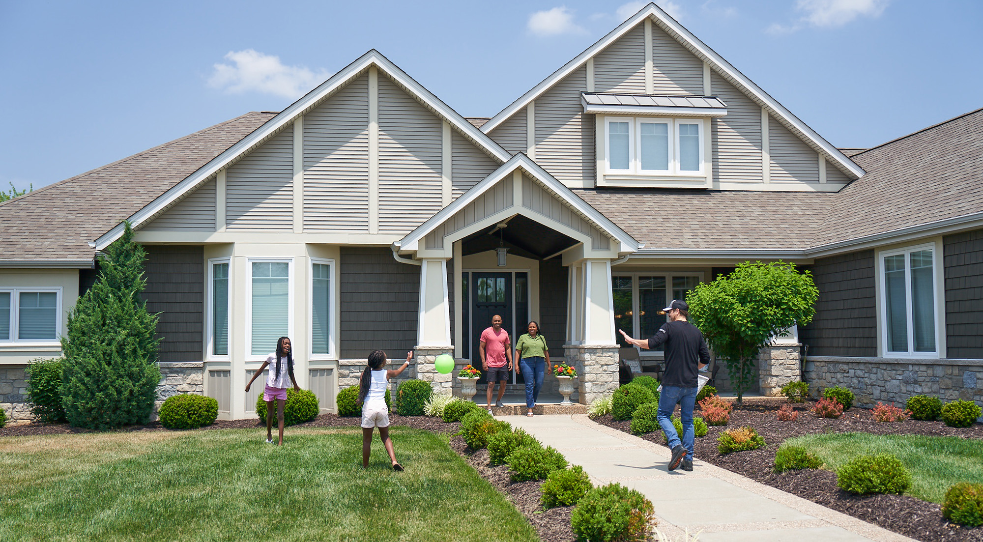 Trane Rep meeting family with air filter