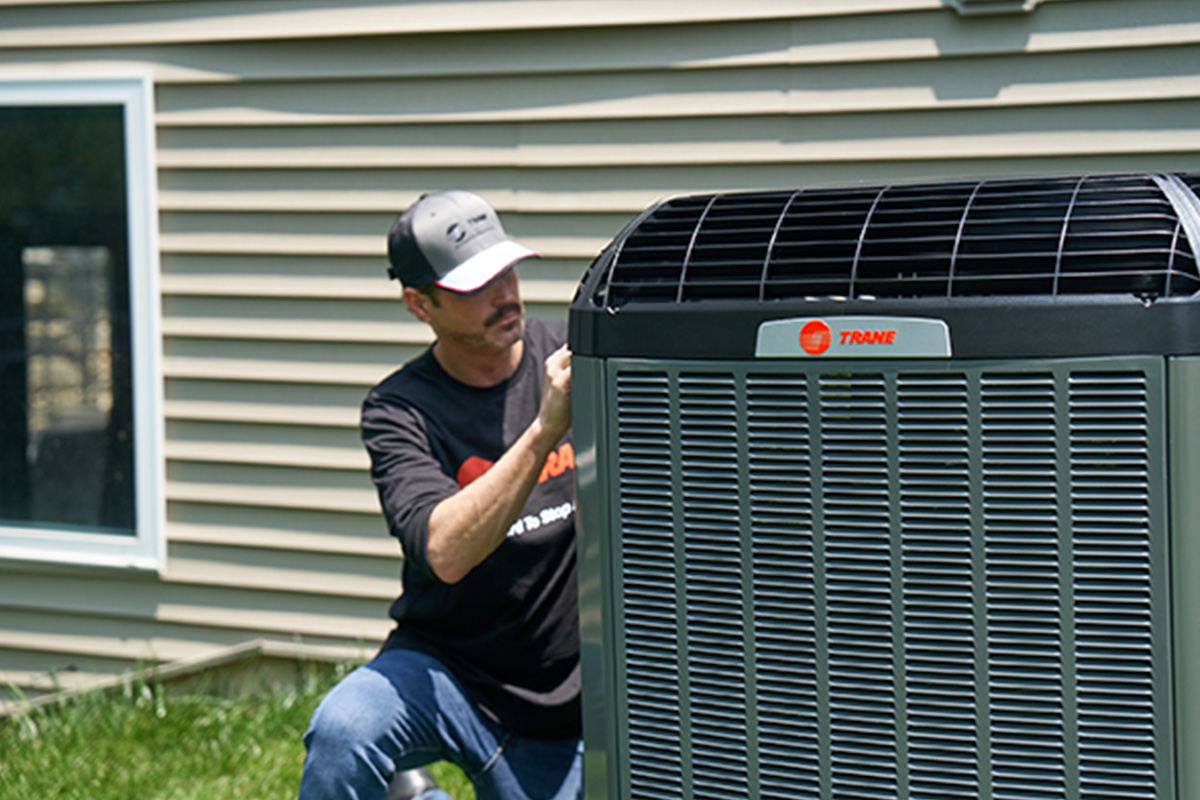Trane Rep working on unit