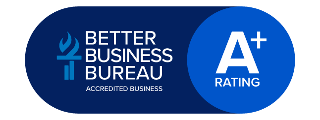 Accredited business seal showing high rating for BIM Heating and Cooling, licensed and certified AC service