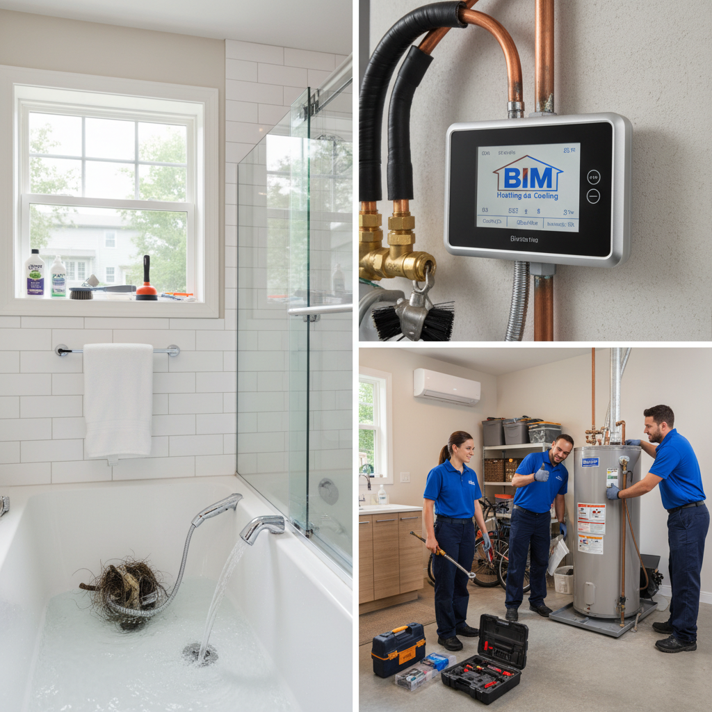 Close-up of a clean bathtub faucet with running water after professional bathroom drain cleaning in Fredericksburg.