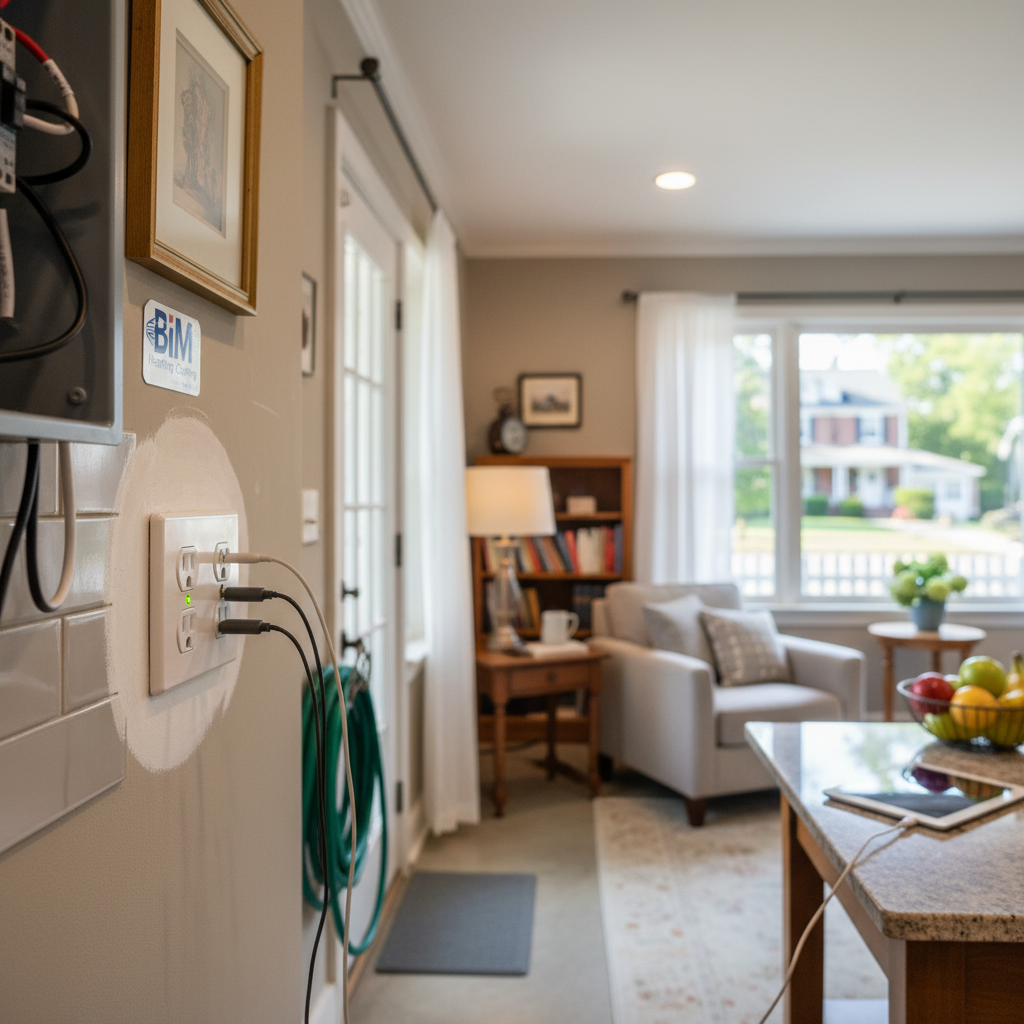 Close-up of a technician performing expert dead outlet repair and wiring in Fredericksburg, VA.