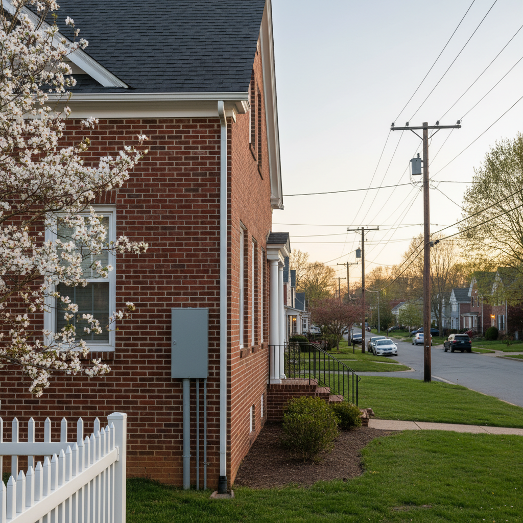 Close-up of an electrician performing a detailed electrical repair on a circuit breaker panel in Fredericksburg.