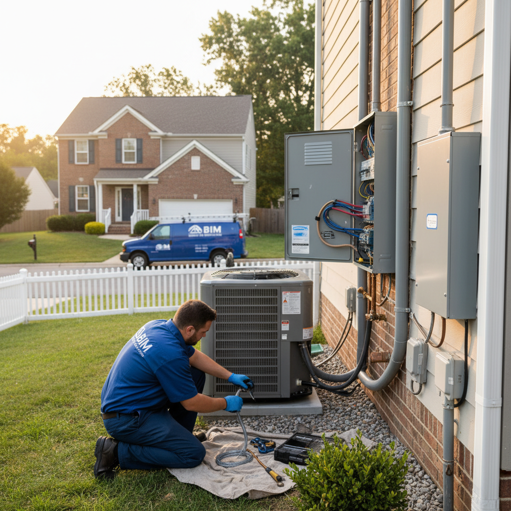 Close-up of new wiring and components during an electrical panel upgrade in Fredericksburg, VA.