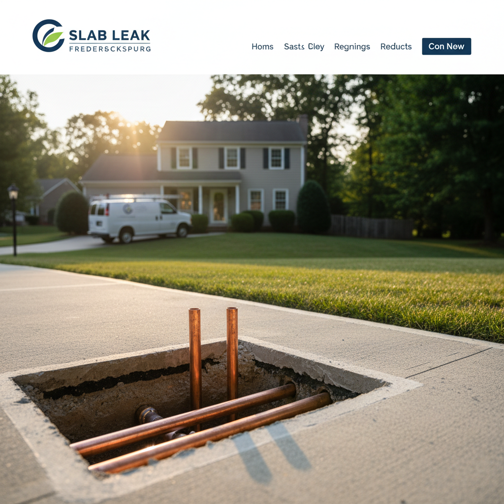 Close-up of newly installed copper piping during a slab leak repair in Fredericksburg, VA.
