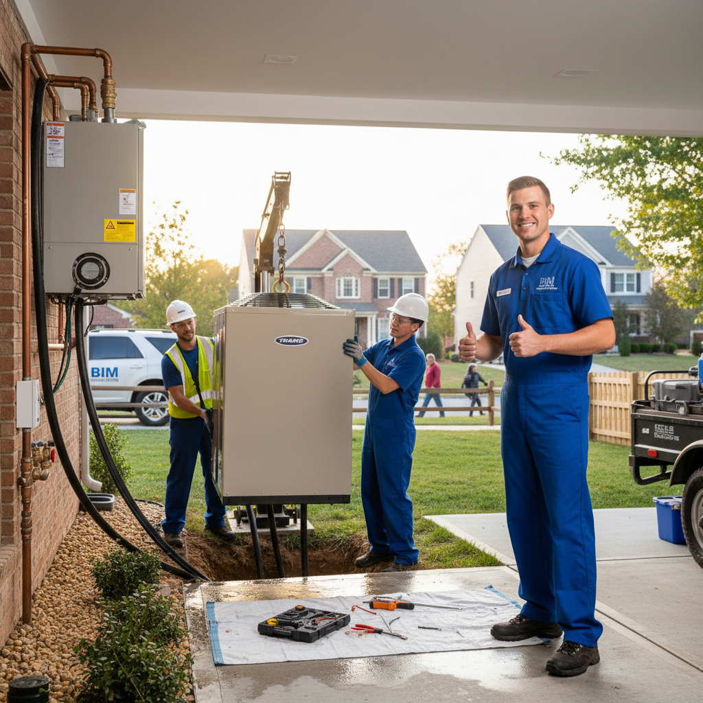 Completed hydro jetting system installation at a Fredericksburg, VA home by BIM Heating and Cooling professionals.