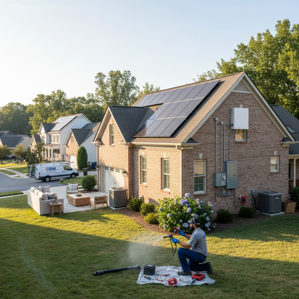 Completed switch installation by BIM Heating and Cooling on a residential home in Fredericksburg, VA, showcasing a professional setup.