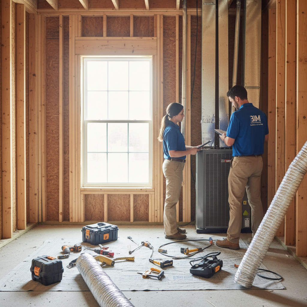 HVAC installation service by BIM Heating and Cooling in a new home, Fredericksburg, VA.