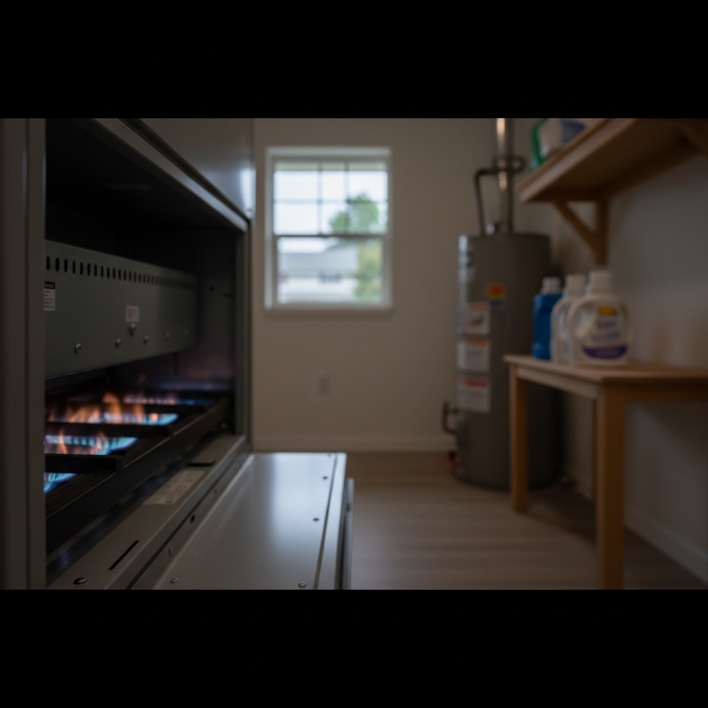 Subtle view of a furnace flame sensor replacement completed in a Fredericksburg, VA utility area.