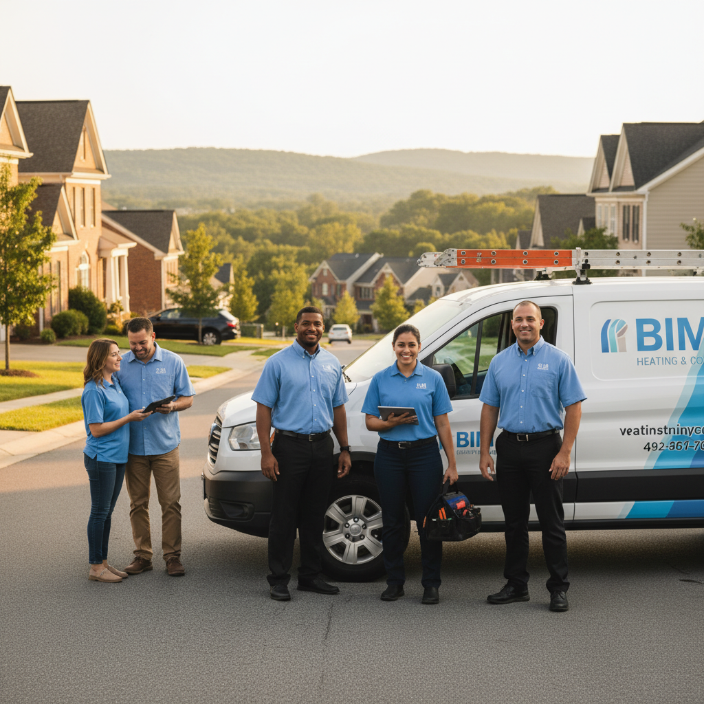 Team of BIM Heating and Cooling HVAC professionals providing service in the Fredericksburg, Virginia area.